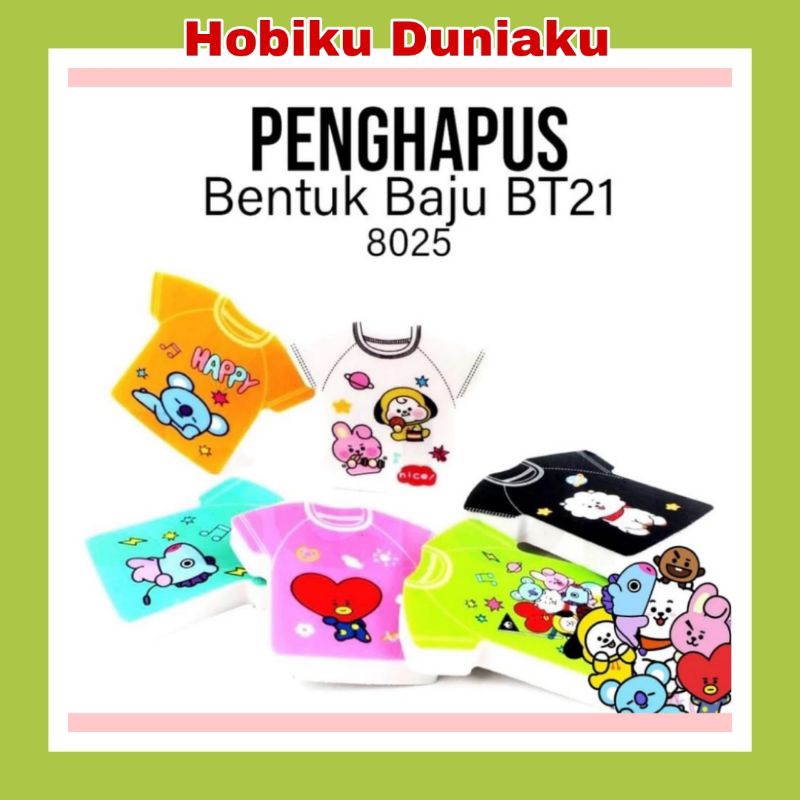 

Penghapus Pensil Berbentuk Baju dengan Motif BT21