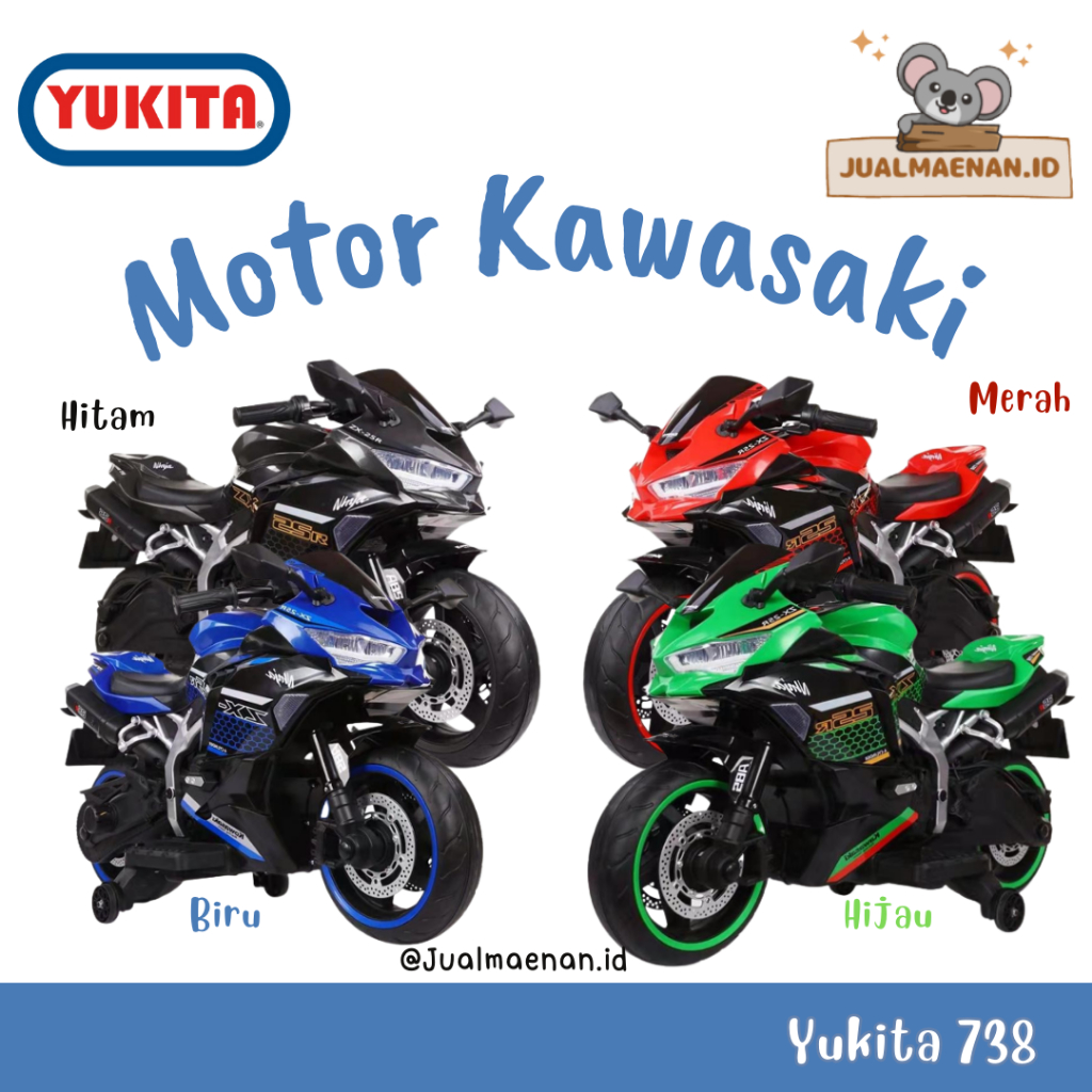 MAINAN ANAK MOTOR AKI ANAK NINJA KOWASAKI NINJA GO - YUKITA 738 MOTOR NINJA ZX25R