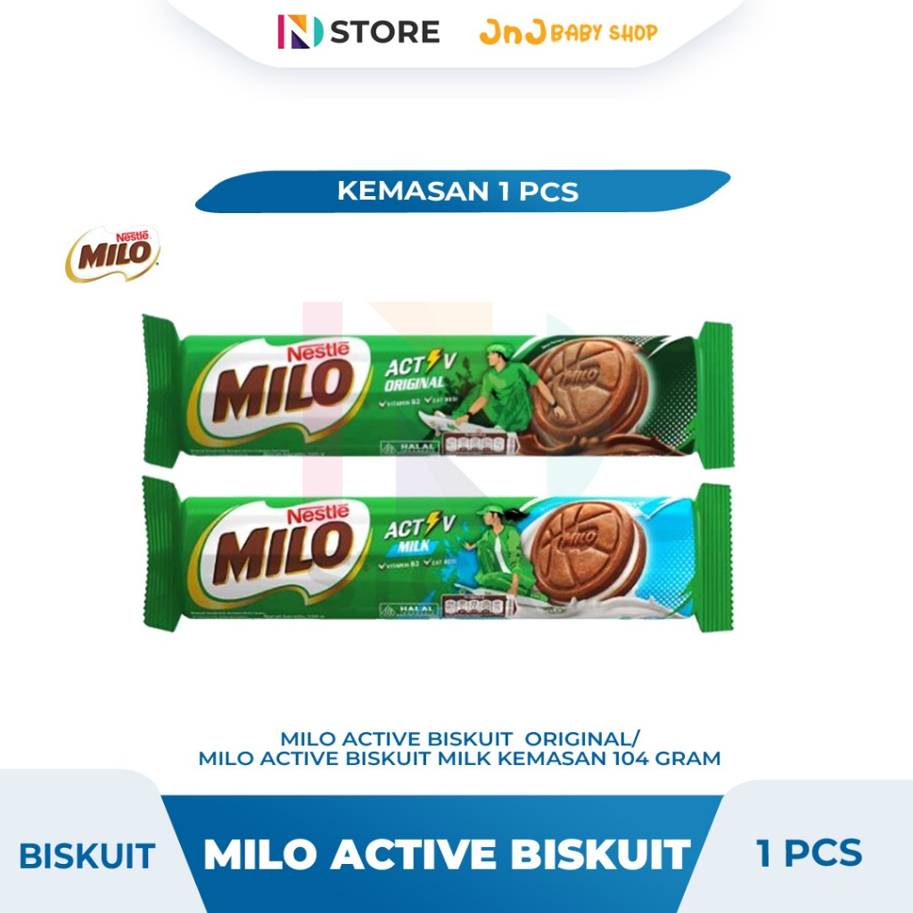 

MILO ACTIVE BISKUIT RASA ORIGINAL/MILK KEMASAN 104gr 1Pcs