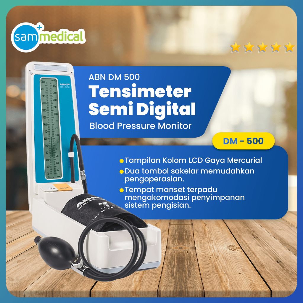 ABN Tensimeter Semi Digital Sphygmomanometer DM 500 / Tensi Manual Pengganti Tensi Air Raksa