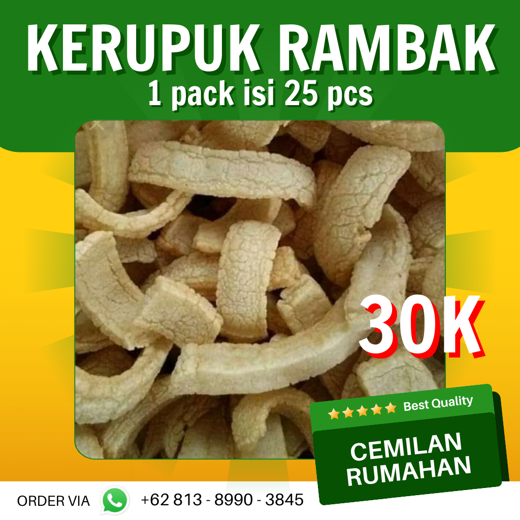 

(TERLARIS) Kerupuk Rambak Siap Santap / Cemilan Rumahan