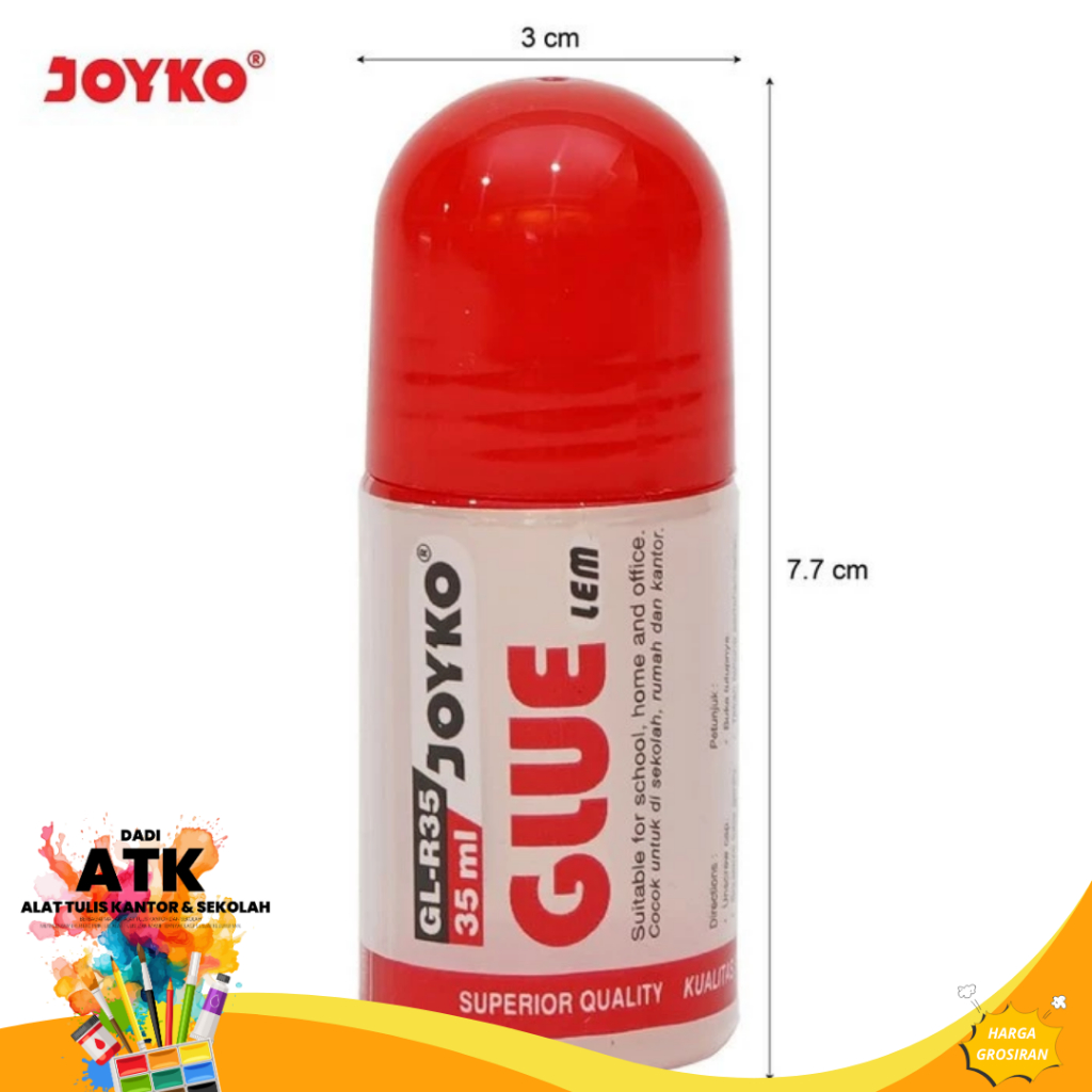 

Lem Cair Joyko GL-R35 35 ml - Lem Kertas Non Toxic jumlah 5 pcs