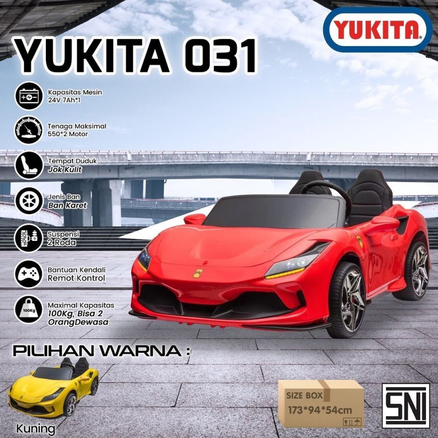 Yukita 031 Mobilan aki anak bisa di naiki dewasa/Mobilan Aki Anak 2 Seat