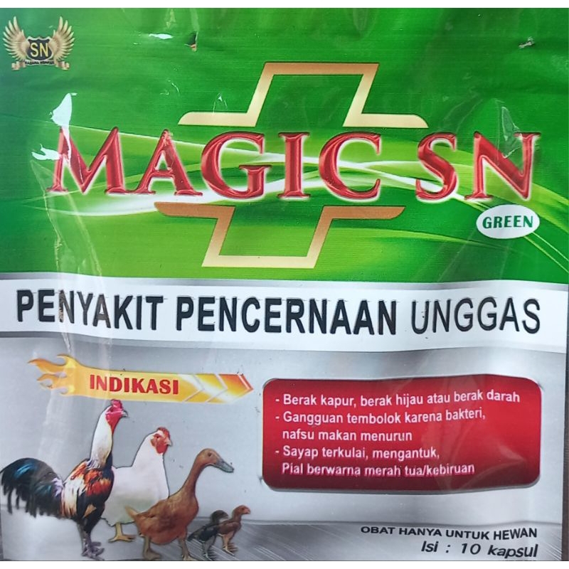 OBAT PENYAKIT PENCERNAAN UNGGAS AYAM MAGIC SN GREEN HIJAU