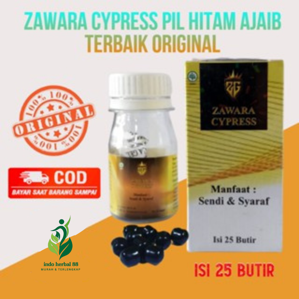 Zawara Cypress Pil Hitam Ajaib Terbaik Isi 25 Pil Asli Malaysia