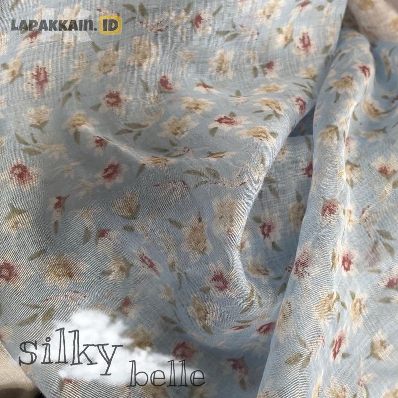 kain katun silky motif/kain silky sutra/kain silky sutra/kain motif cantik/kain motif bunga