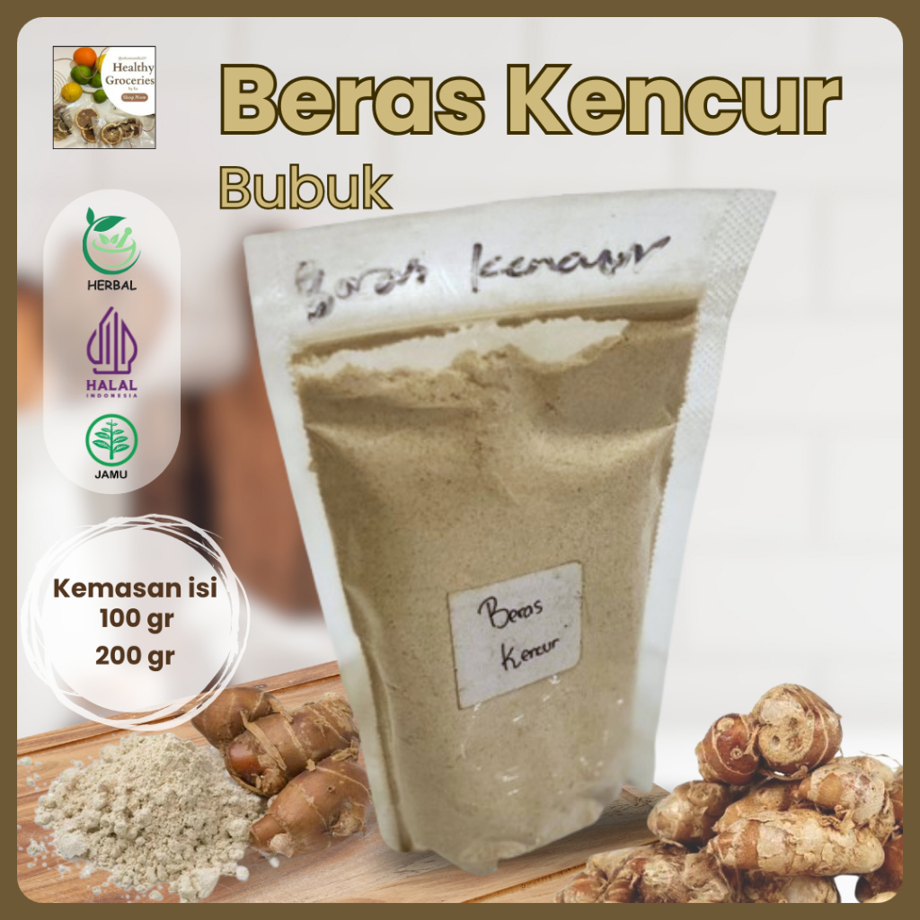 

Bubuk Beras Kencur Putih (100 Gram, 200 Gram) MURNI 100% PREMIUM / Jamu / Obat Herbal / Tradisional / Grade A