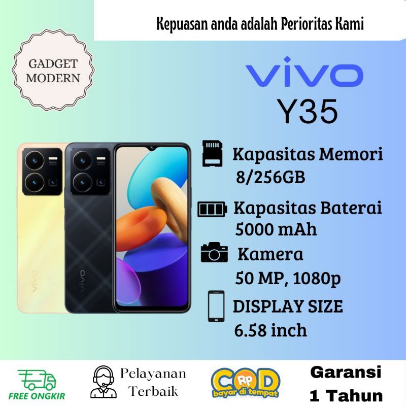 HP VIVO Y35 Ram 8/256 GB Garansi 1 Year