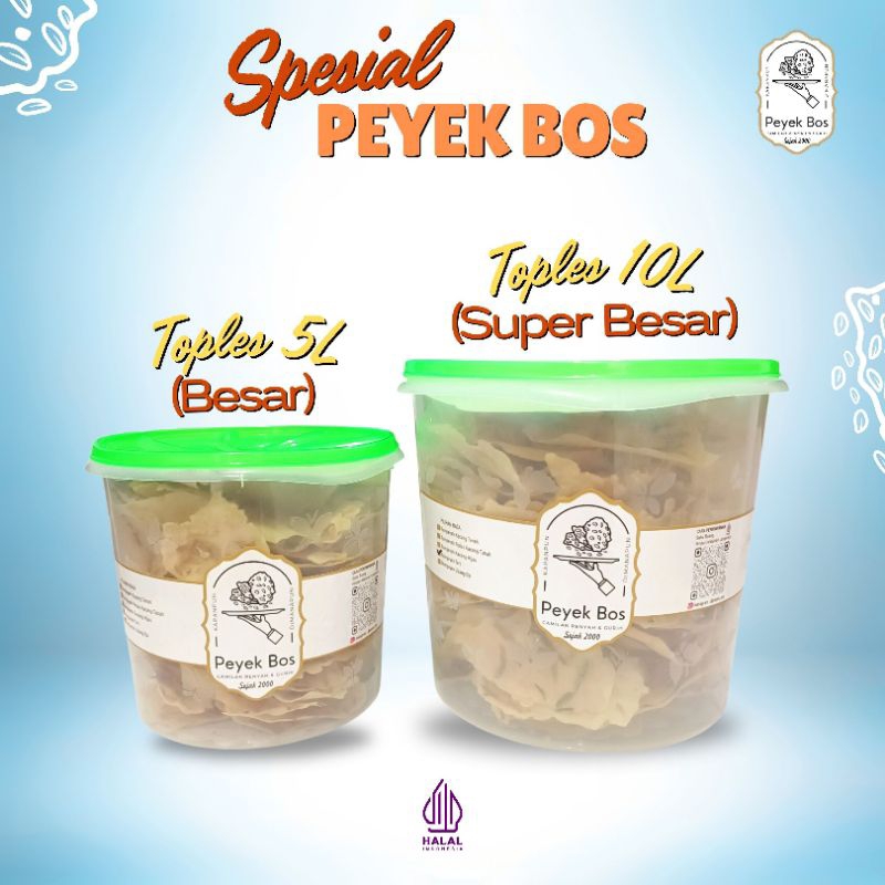 

PEYEK BOS Rempeyek 5L BESAR | Camilan Enak Renyah & Gurih Beli Peyek Gratis Toples