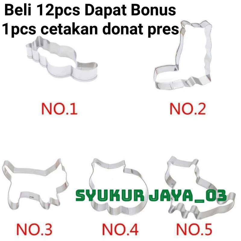 Cetakan kue kering Bentuk Hewan kucing Lucu