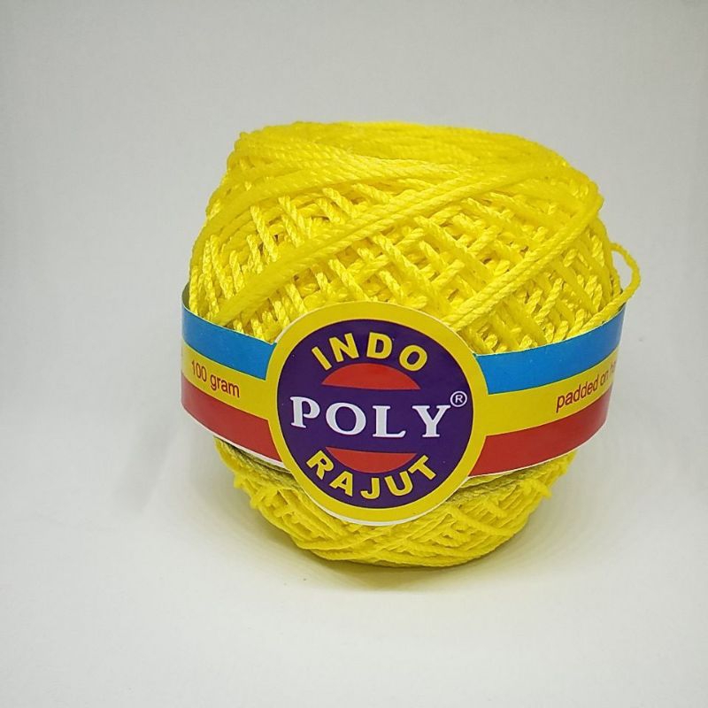 POLY INDO Benang rajut (seri kuning) Poly indo/indo poly/poly kilap/polyindo /indo poly rajut 100gra