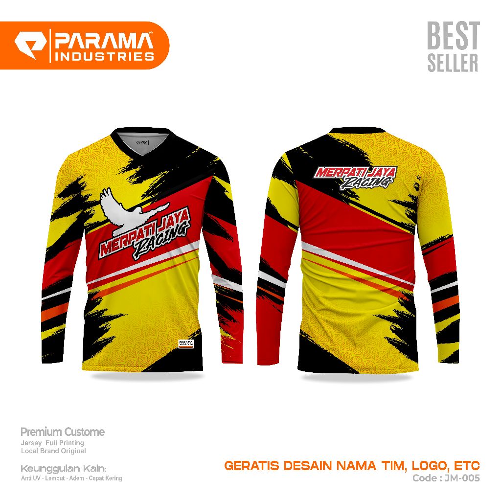 PARAMA Jersey Merpati Premium Anti Gerah Fullprinting Gratis Custom Desain | Kaos Japati Balap PMTI