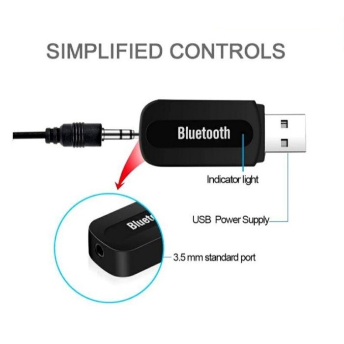 USB BLUETOOTH RECEIVER AUDIO WITH MIC DONGLE BLUETOOTH WIRELESS DONGLE STEREO SPEAKER MOBIL MUSIK