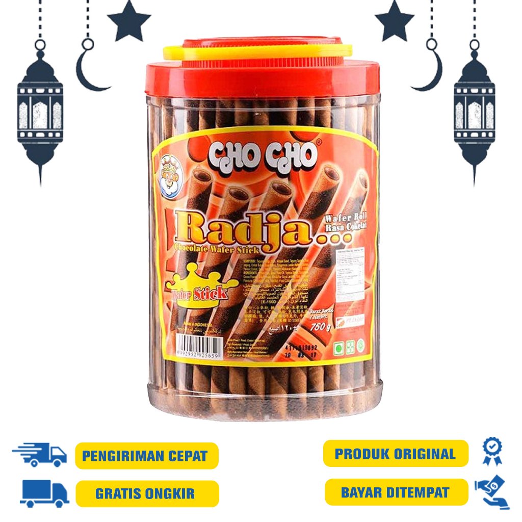 

Radja Wafer Stick Cho Cho 670gr - Wafer Stick Roll Rasa Cokelat