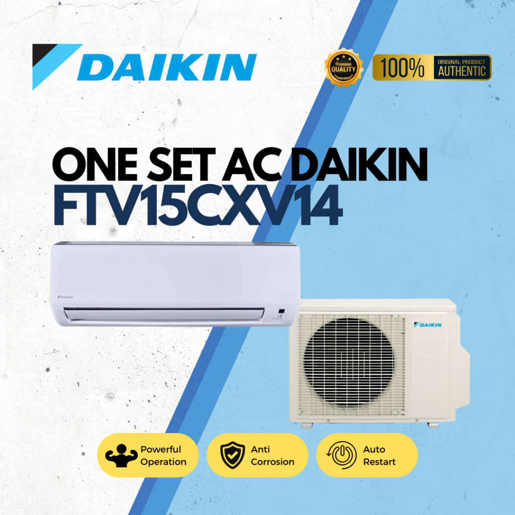 AC KOMPLIT DAIKIN STANDART 1/2 PK FTV15CXV14 BARU ( INDOOR + OUTDOOR )