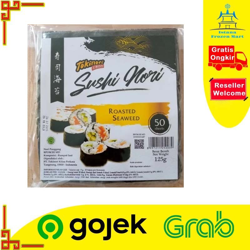 

Sushi Nori Seaweed Rumput Laut 50 Lembar 125gr - TOKINORI