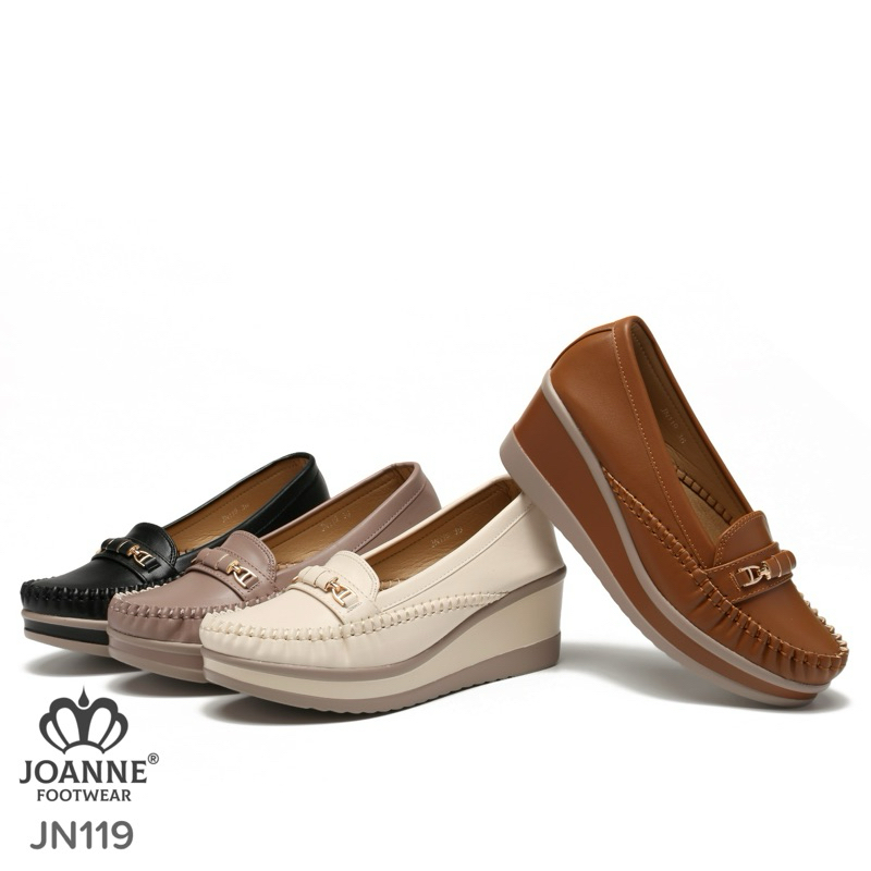 JOANNE FOOTWEAR Closed Toe Wedges Shoes Sepatu Wanita #JN119