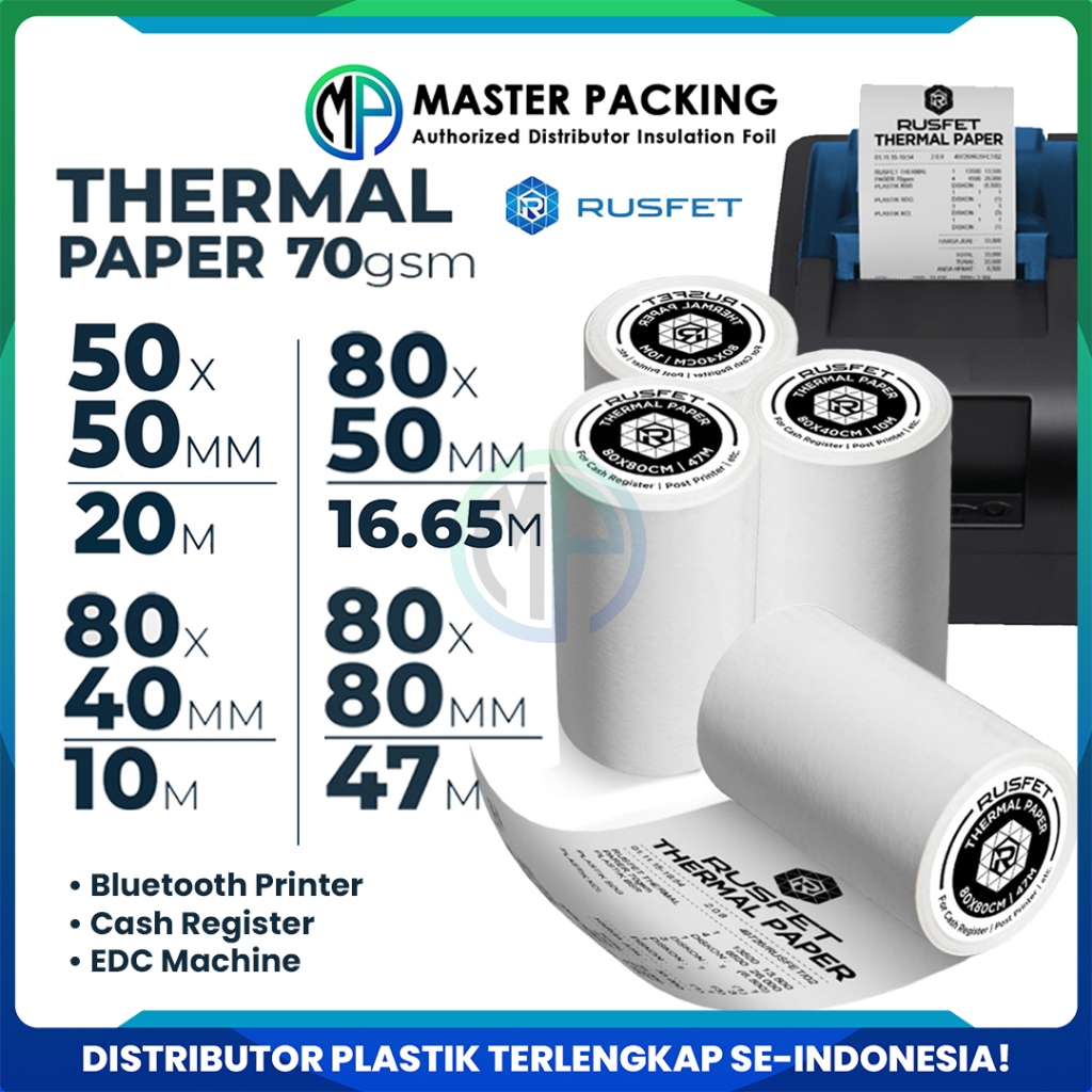 

Kertas Label Termal Printer Struk Kasir Paper Thermal POS Barcode Core