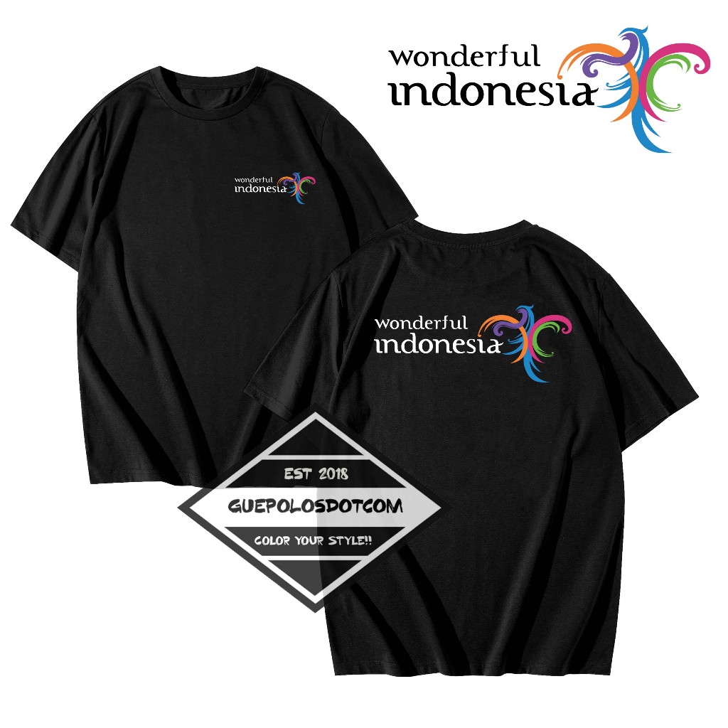 KAOS T-SHIRT WONDERFUL INDONESIA - BAJU WONDERFUL INDONESIA - KAOS KERAH WONDERFUL PESONA INDONESIA