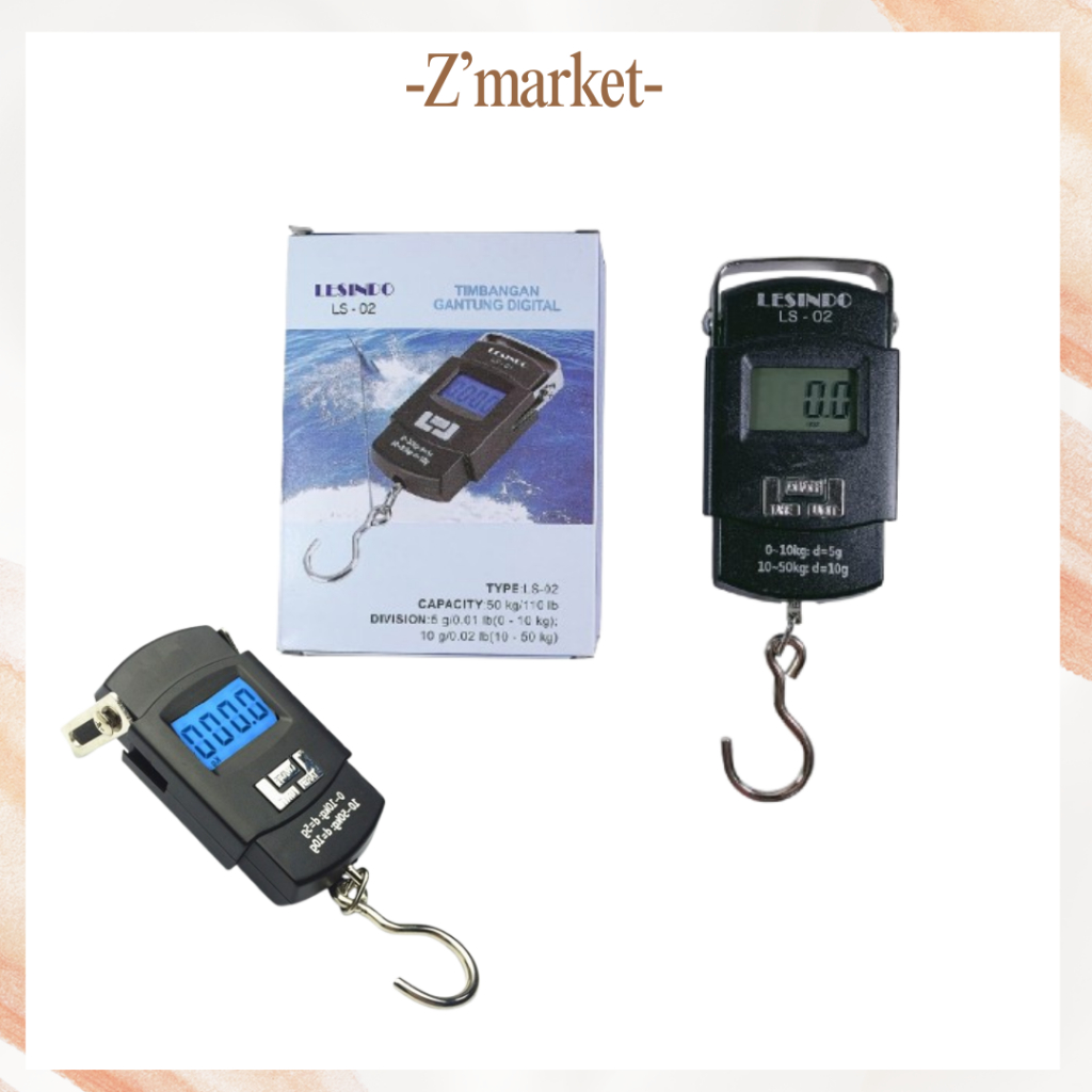 Timbangan Gantung Digital 50kg Laundry Paket Koper Bagasi Beras Ikan Kiloan Serbaguna Portable