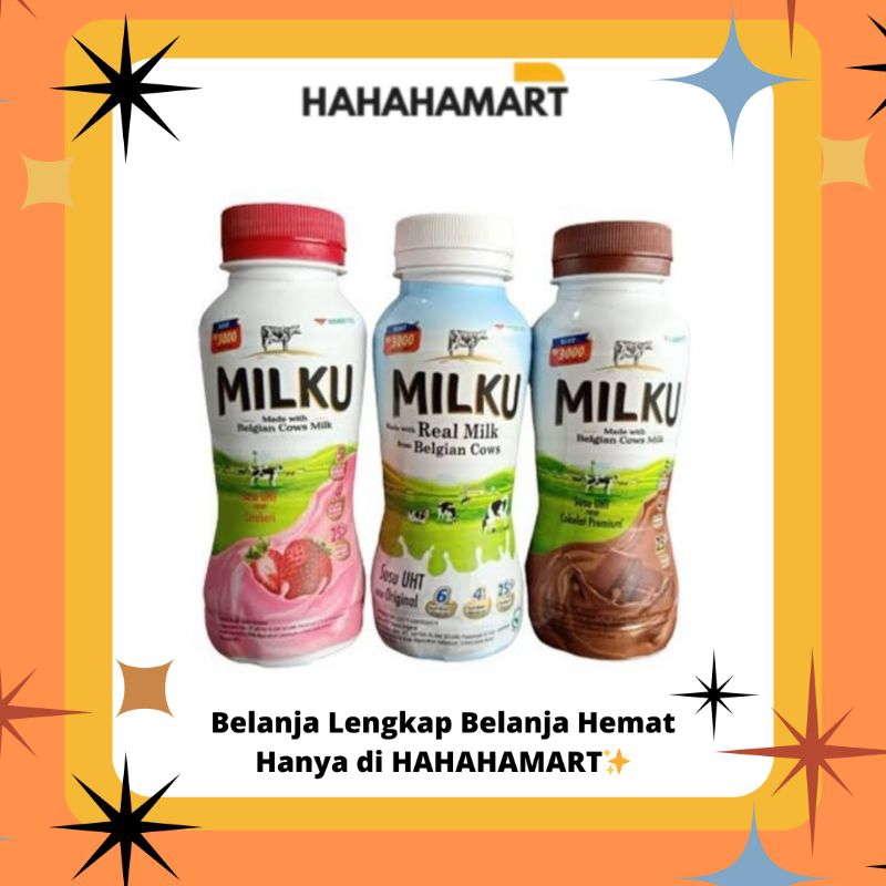 

✨️hahahamart_sby✨️ MILKU BOTOL 200ML || HARGA PAKET 2 PACK (24 PCS)