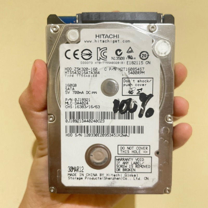 Hardisk HDD Hitachi SATA 160gb 100%