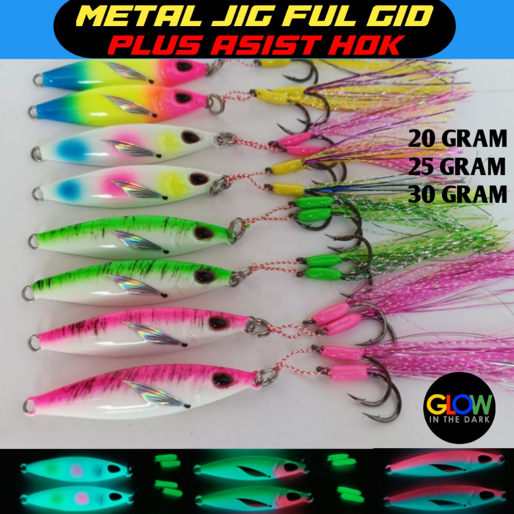 Metal jig set asist hok 30gram 25gram 20gram full gid metal jig 25gram metal jig 20gram metal jig 30