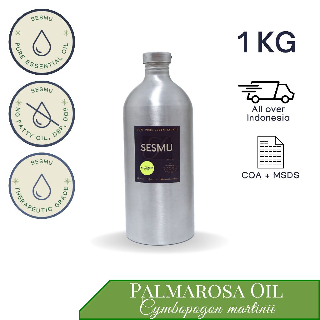1 KG / 1 L / 1000 ML PALMAROSA 100% PURE ESSENTIAL OIl / MINYAK ATSIRI