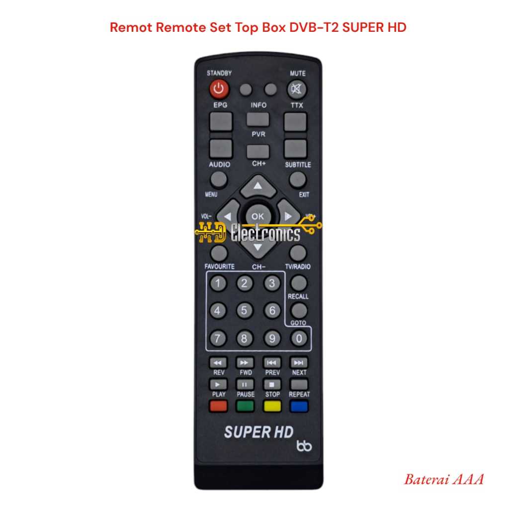Remot Remote Set Top Box DVB-T2 SUPER HD