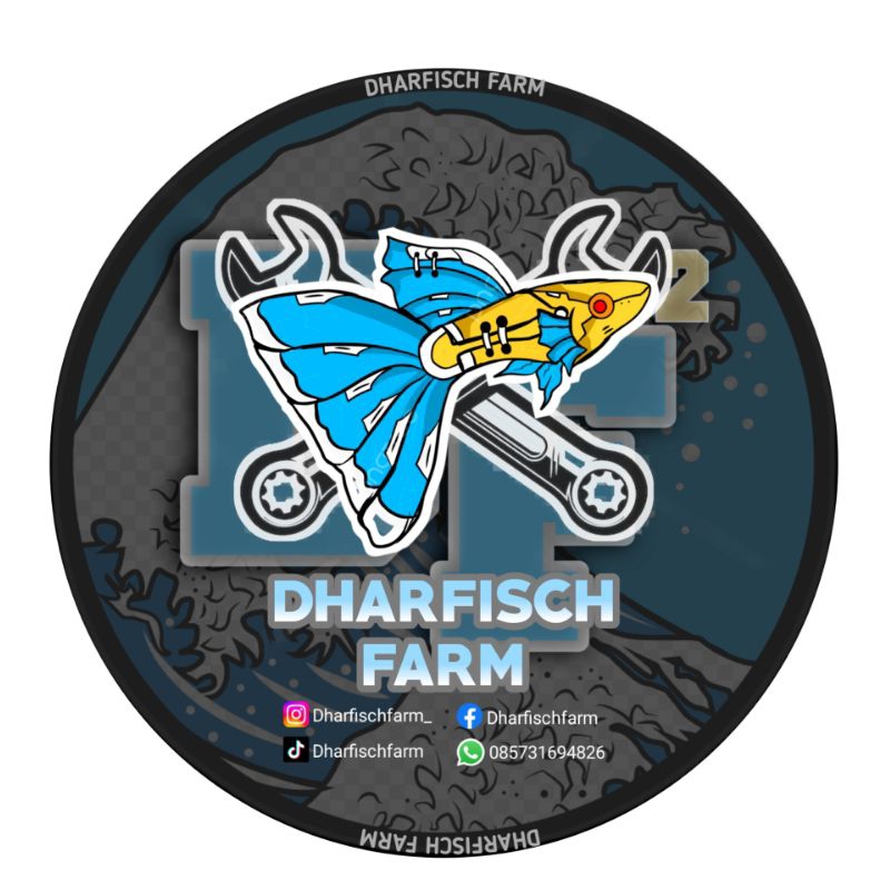 sticker guppy tuxedo koi 4pasang