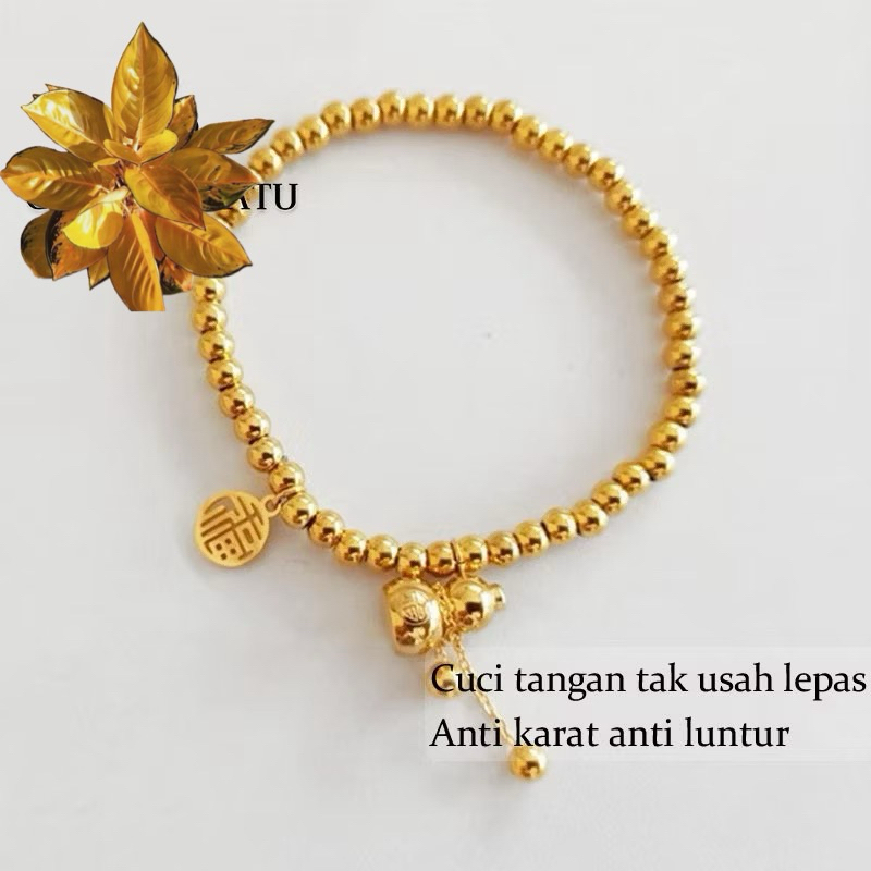 Gelang Wanita Titanium Lapis Emas 18k