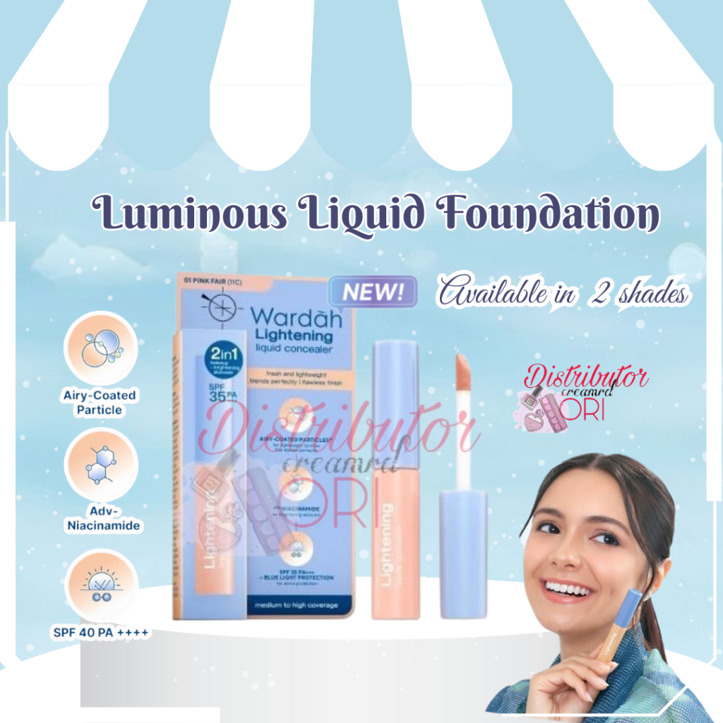 NEW Wardah Lightening Liquid Concealer 6g - Medium to High Coverage dalam Formula Extra Ringan yang 