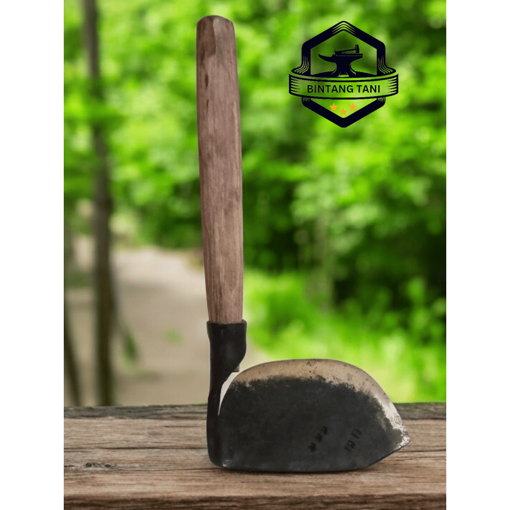 Kored rumput Besar jumbo / Cungkir Kored besar baja per alat potong rumput / pembersih + gagang siap