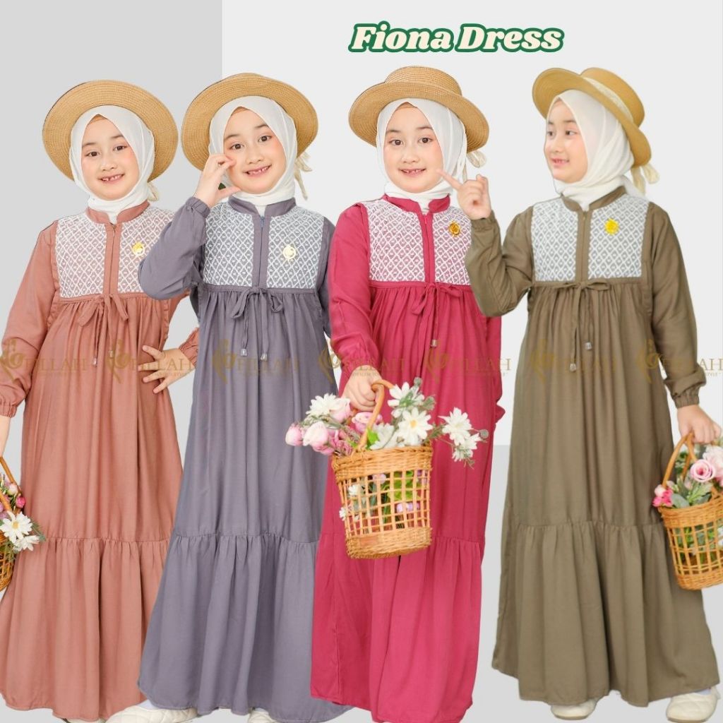 Gamis Anak Perempuan Umur 3-14 Terbaru 2026 Dress Muslimah 2-3Thn Ghames Idul Fitri Mewah Games Romp