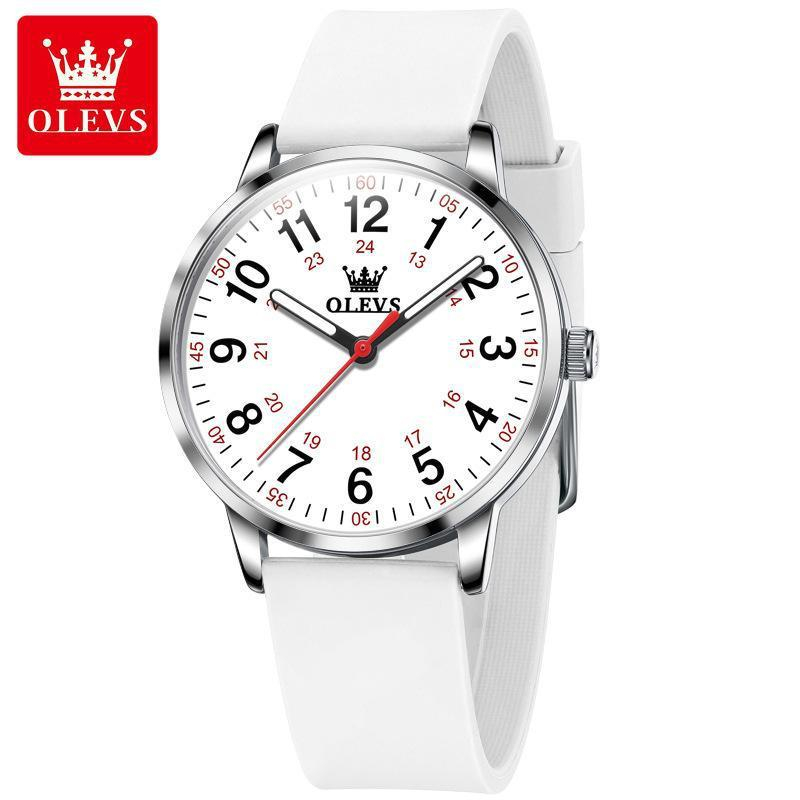 OLEVS Jam Tangan Wanita Kekinian Elegan Diameter Besar Tali Karet Silikon Anti Air Model  2025