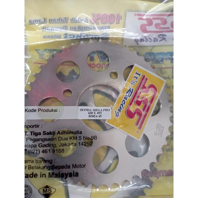 Gir SSS Megapro 428-45 Sonic Supragtr CB150 CBR150 gear original sss