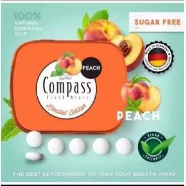 

Compass mint candy/permen free sugar peach