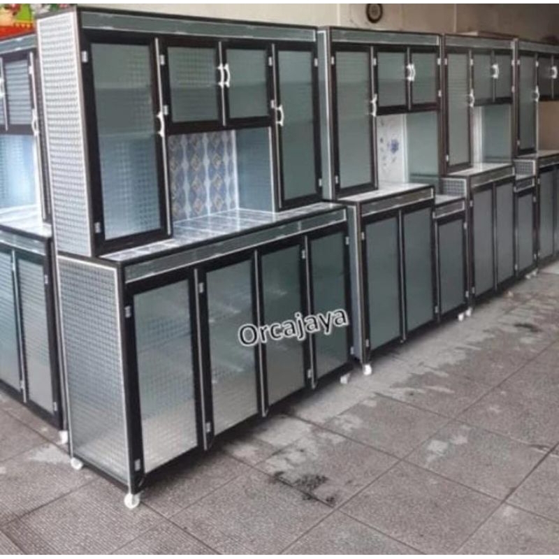 RAK SAYUR MINIMALIS LEMARI RUANG MAKAN RAK DAPUR MODERN LEMARI PIRING 4 PINTU LEMARI PIRING 3 PINTU 