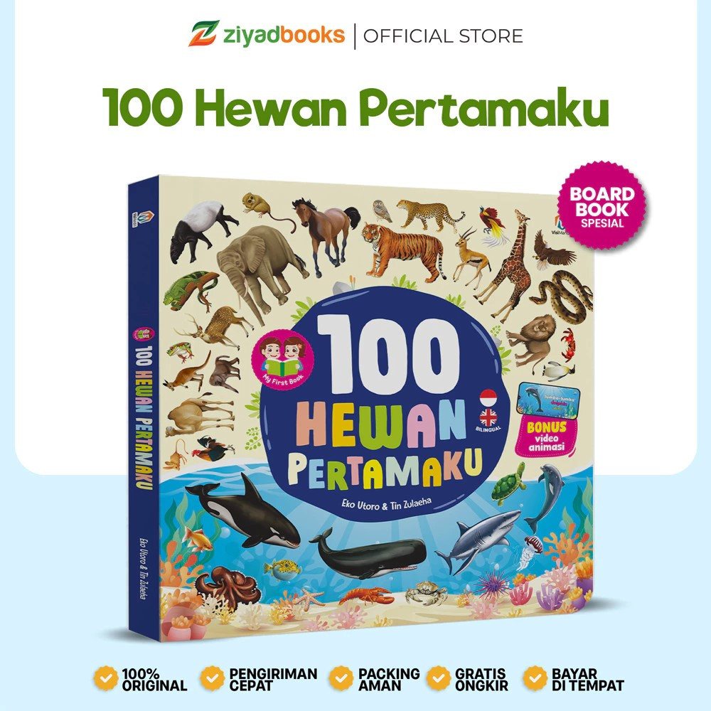 100 Hewan Pertamaku - Boardbook Buku Anak 1 Tahun