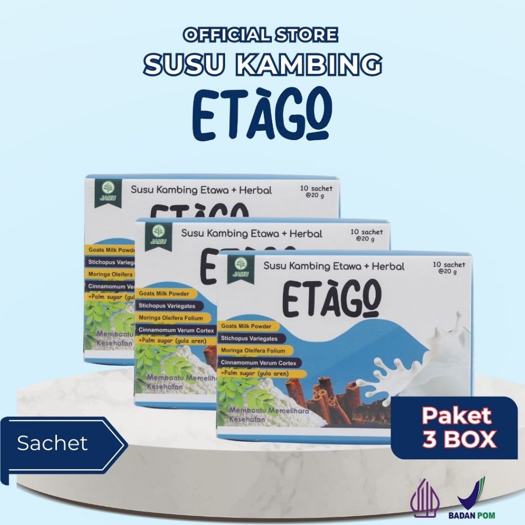 

Susu Kambing Etawa + Herbal Etago Sachet Paket 3 Box