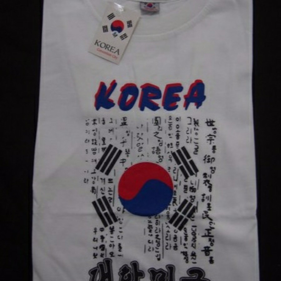 Souvenir kaos tulisan Korea dari negara Korea