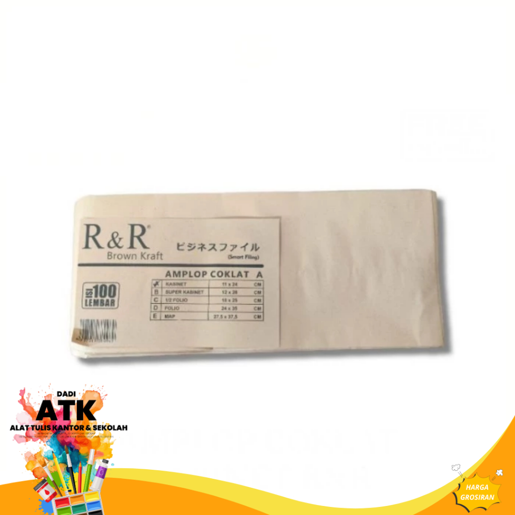 

R&R Amplop Coklat Kabinet (1 Pack Isi 100 Lembar)