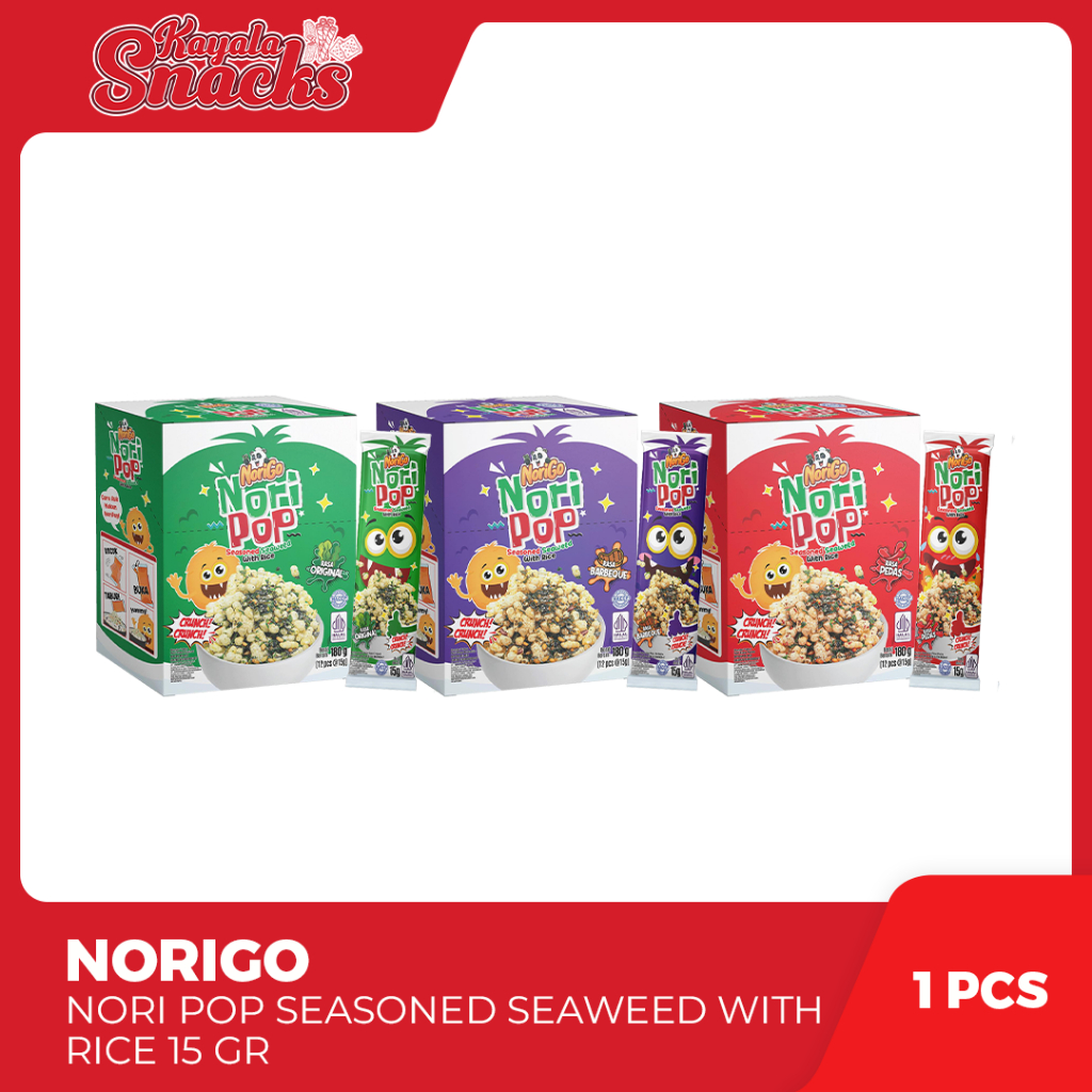 

NORIGO Nori Pop Seasoned Seaweed With Rice - 1 Box x 12 Pcs