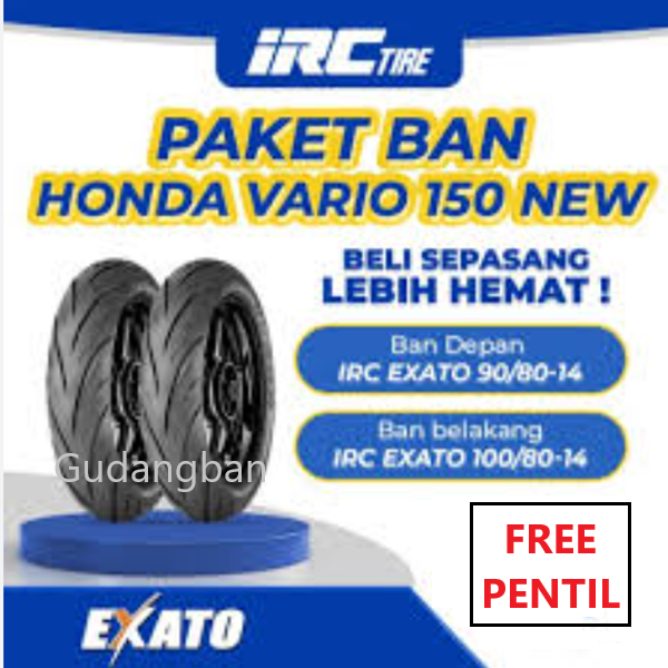 PAKET 2 BAN MOTOR 90 80 14 &100 80 14 IRC [ Reborn NR87 / NR88 EXATO / NR95 ] TUBELESS FREE PENTIL