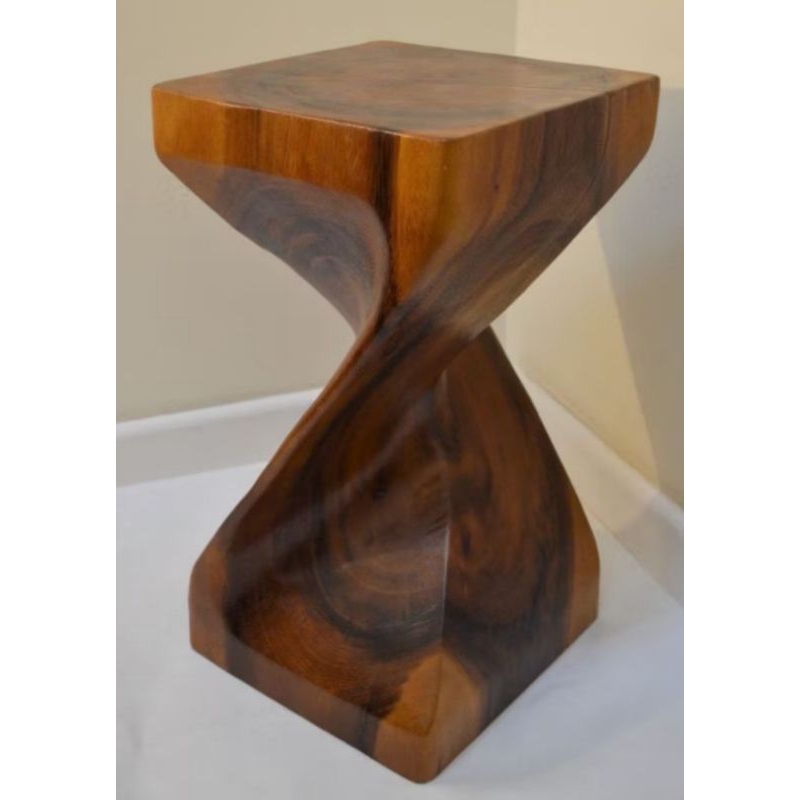 Stool Suar Putar Kayu Solid