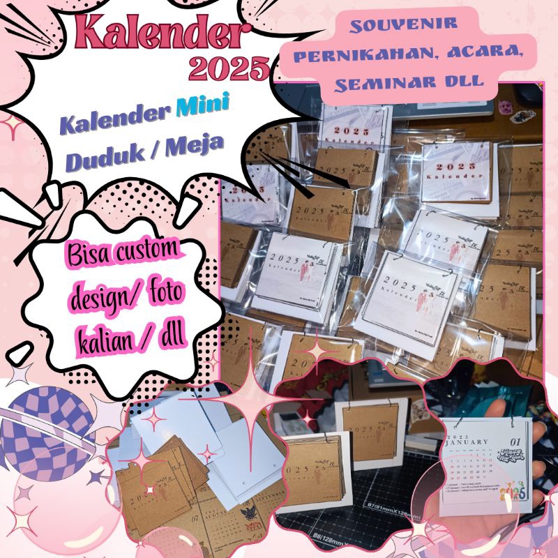 

SOUVENIR CUSTOM KALENDER / NOTE BOOK KECIL A7 / Souvenir pernikahan minimal 3 pcs