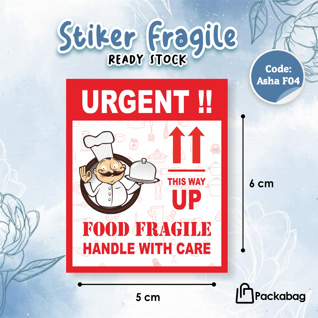 

STIKER FRAGILE UNIK & LUCU - UKURAN 6X4 CM - STIKER READY STOCK ASHA F04