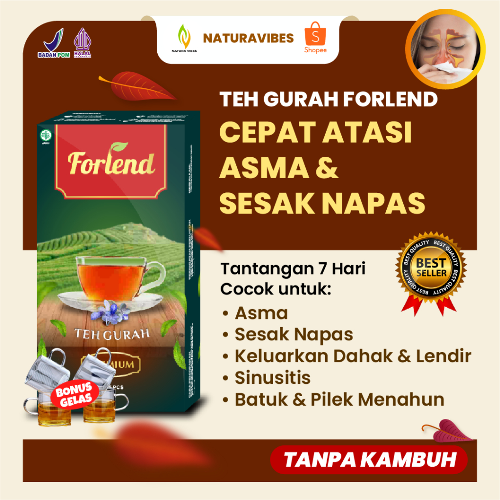 

FORLEND - 100% Teh Gurah Cepat untuk Atasi Asma Sesak Nafas & Sembuhkan Batuk Pilek - Halal & BPOM