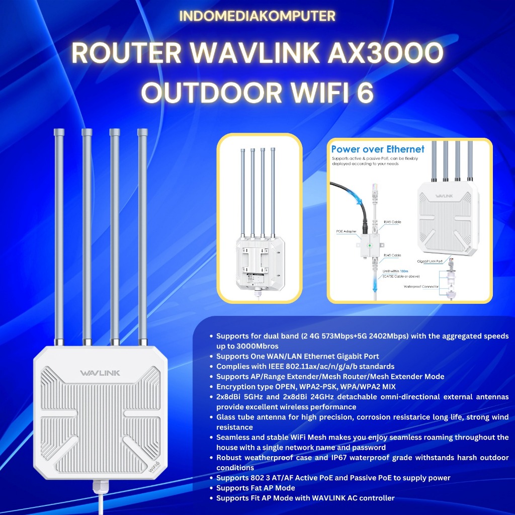 Router Wavlink AX3000 Outdoor WIFI6 Wavlink Router AX3000 WIFI6 Router Wavlink WIFI6