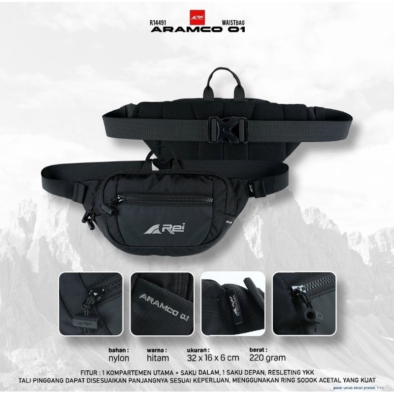 TAS PINGGANG ARAMCO 0.1 AREI OUTDOOR GEAR | WAIST BAG REI ARAMCO
